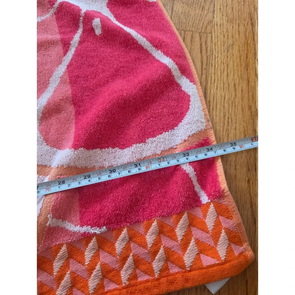 The Big One Pink Orange Grapefruit Citrus Beach Towel 100% Cotton 34x68 Y2K Boho